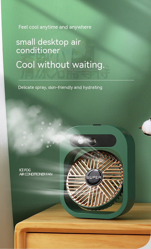 Air Conditioning Fan Desk Misting Fan Air Cooler Cooling USB