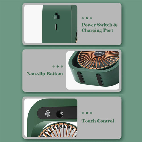 Air Conditioning Fan Desk Misting Fan Air Cooler Cooling USB
